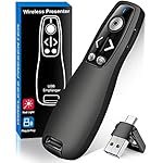 Presentation Clicker Wireless Presenter Remote for PowerPoint, Powerpoint Clicker with Volume Control PowerPoint Slide Advancer for Mac, Computer, Laptop-E600