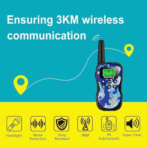 Nestling Walkie Talkies for Kids 3 Pack, 22 Channels 2 Way Radio Toy by Nestling - Used condition - Image 4
