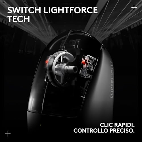 PRO X SUPERLIGHT 2 - mouse gaming wireless, mouse Pro-Grade da 60 g con 5 pulsanti programmabili, sensore 44.000 DPI, velocità di aggiornamento di 8 kHz, ricarica USB-C per PC/Mac - Bianco - Mouse gaming - Immagine 4