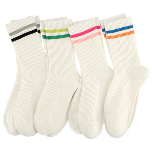 Image of Women's Cute Crew Socks, Casual Athletic Cotton Bowknot Cherry Calf Novelty Socks for Women