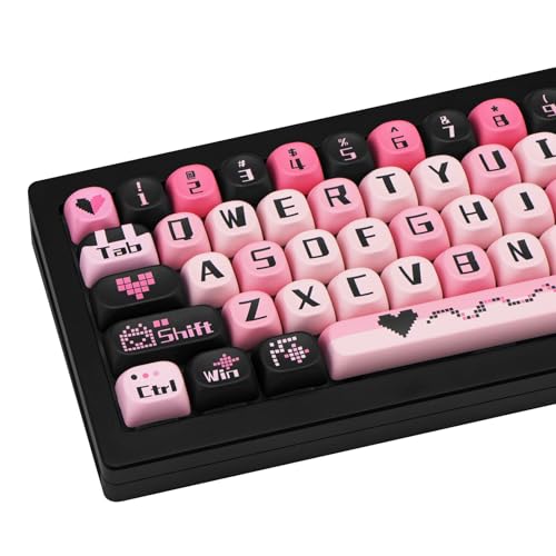 Image of PBT Keycaps Black Pink Love Cute 131 Keys Key Cap for Cherry MX