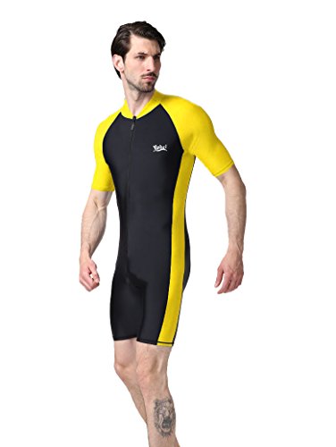 Men's Short Sleeves Rashguard UPF 50+ One-Piece Surf Swim Wet Suit