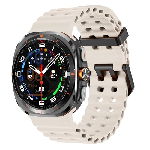 Image of Compatible with Samsung Galaxy Watch Ultra Strap Silicone Ocean Band Soft Replacement Bands for Galaxy Ultra 47mm 2025 2024 Watch Women Men