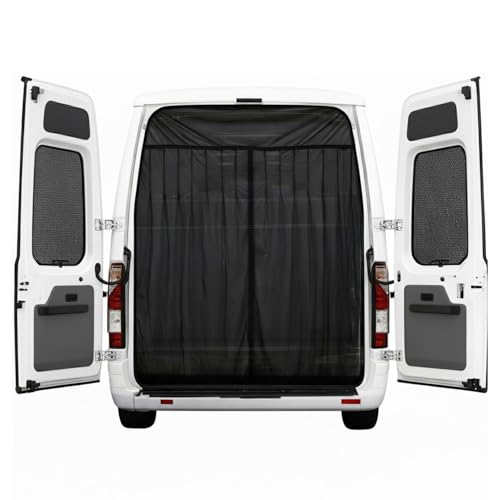 Erato Mosquitera magnética para furgoneta, pantalla anti insectos 155 x 170 cm con 3 cierres de cremallera y 16 imanes para VW T5/T6/T6.1/T7 California, ID Buzz, Trafic, Ducato Camper, Marco Polo y