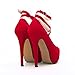 OCHENTA Women's Ankle Strap Platform Pumps Strappy High Heels Sexy Stiletto Shoes Dress Party Velvet Red 43 - US 10.5