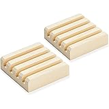 Juvale Coaster Holders - 2-Pack Coaster Display Stand Hold Up to 4 Coaster, 3.9-Inch Wood Coaster Holder Fit Square Round Coaster, for Kitchen, Dining Table, Home Decoration, Housewarming Gift