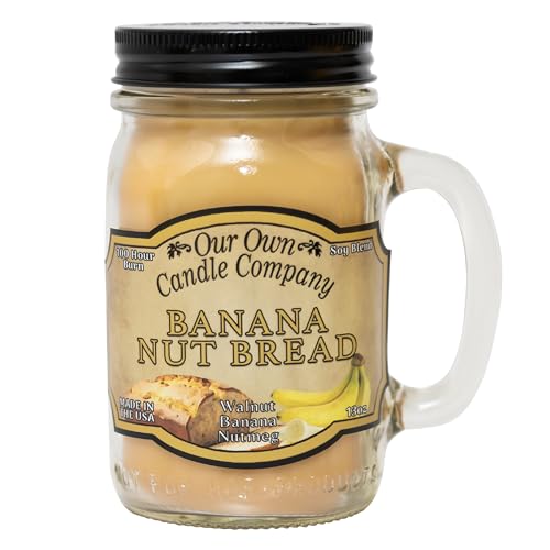 Our Own Candle Company Banana Nut Bread Scented Mason Jar Candle 13 oz