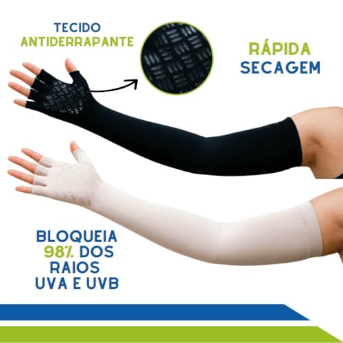 Luva Extra Longa de Proteção Solar FPU50+ Flambé -Cód.LV-012 (BEGE, G)