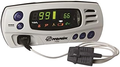 Nonin 7500 - Portable Tabletop Pulse Oximeter with Alarms - Small Soft Sensor 9ft (Finger/Toe Thickness .3 to 0.5 in) 8000SS-3