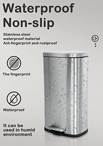 Caneca de basura rectangular 30L con tapa y pedal miniatura 5