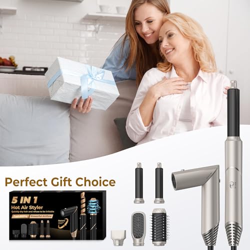 Image of Blow Dryer Brush 5 in 1,Negative Ionic Magic Hair Styler,Hair Dryer Brush with Detachable Air Styler,Hot Air Brush for Women Volumizer,Straightener,Drying