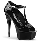 peeptoes schwarz flach  Pleaser Damen DELIGHT-649 Plateau High Heels Peeptoes Blk Pat 36 EU