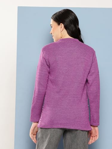 Image of Aarika Womens Winter Wear Green Colour Zig Zag Woolen Cardigan