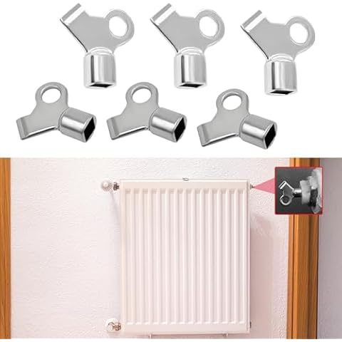 QZTYTY 6PCS Radiator Bleeding Air Valve Key, Radiator Key, Metal Radiator Bleeder Valve Keys, Car Accessories Copper Alloy Gas Valve Radiator Bleed Hole Keys for Home Radiator Air Valve Faucet (6PCS) Cover