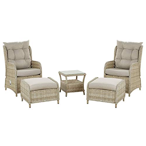 Beliani Modernes 2er Loungeset aus Rattan in beige Ponza