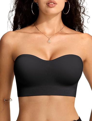 Vertvie Strapless Bras for Women Non-Slip Push Up Wireless...