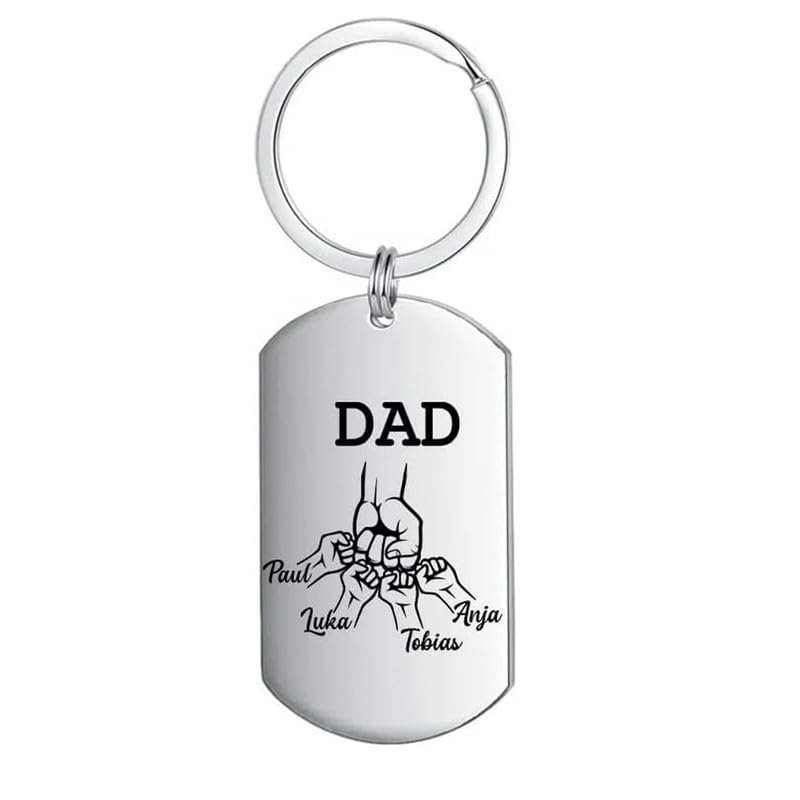 Personalized Custom Big Hands Small Hands Name Keychain Parents And Child Fist Bump Keyring Bikes/Car/Double Key Ring/Office Home Keychain-image-46