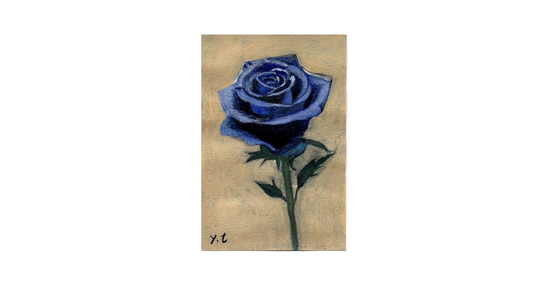 最高級プラチナ箔で青薔薇　超美品！値下げ交渉あり。アクリル画　絵画 超美品！値下げ交渉あり。青薔薇 プラチナ箔 箔押し アクリル画