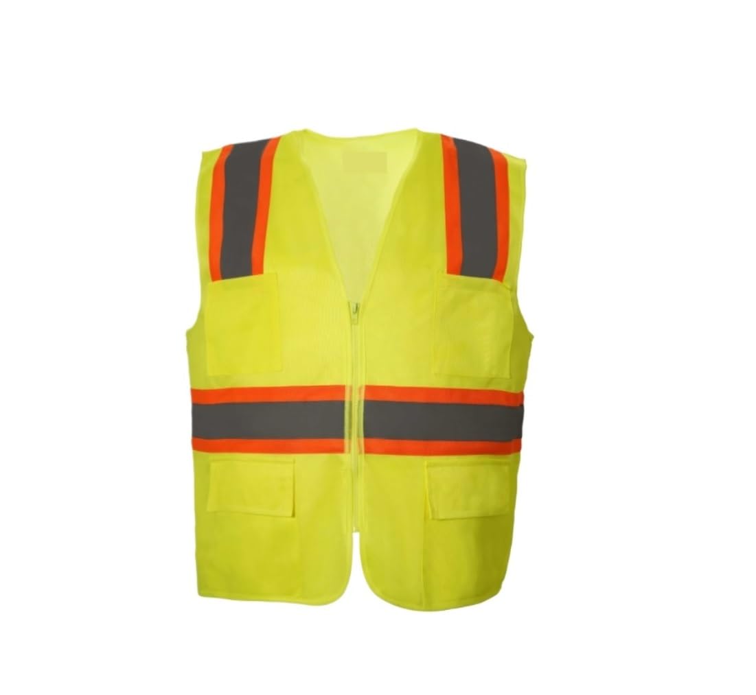 Chalecos Reflectantes de Alta Visibilidad, Chaleco Reflectante Amarillo Fluorescente de Malla melocotón Unisex