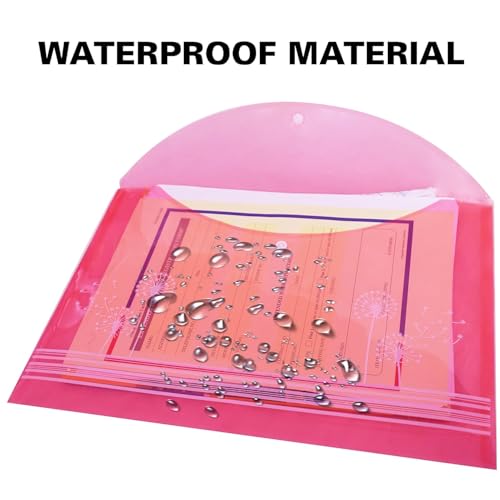 Image of Shuban Document File Folders with Snap Button Closure, Waterproof Plastic Envelope Pouches for Letter /A4 Size Paper, Assorted Transparent Colors (Style-2-Floral Dandelion Design Folder-5Pcs-Mix Color)