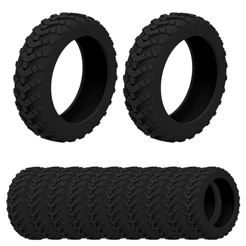 FEIHS 12 Piezas Funda Protectora para Rueda de Compartimento de Equipaje, antideslizantes, resistentes al agua, para Maletas o Ruedas de Silla de Oficina (Negro)