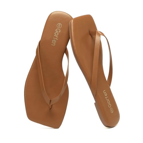 Image of Flip Flops for Women Comfortable Square Toe Casual Beach Sandals Summer Outdoor and Everyday Wear