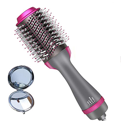 Ceramic-Coating Hair-Dryer-Brush Negative-Ion Blow-Dryer-Brush Hot-Air-Brush One-Step-Hair-Dryer-and-Volumizer for Hair Straightening, Curling, Styling and Drying