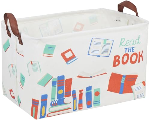 Image of Kids Baskets Nursery Basket Girl Baby Storage Bins Rectangular Book Basket Toy Storage Bin Organizer Shelf Box Rose Room Decor(Book)