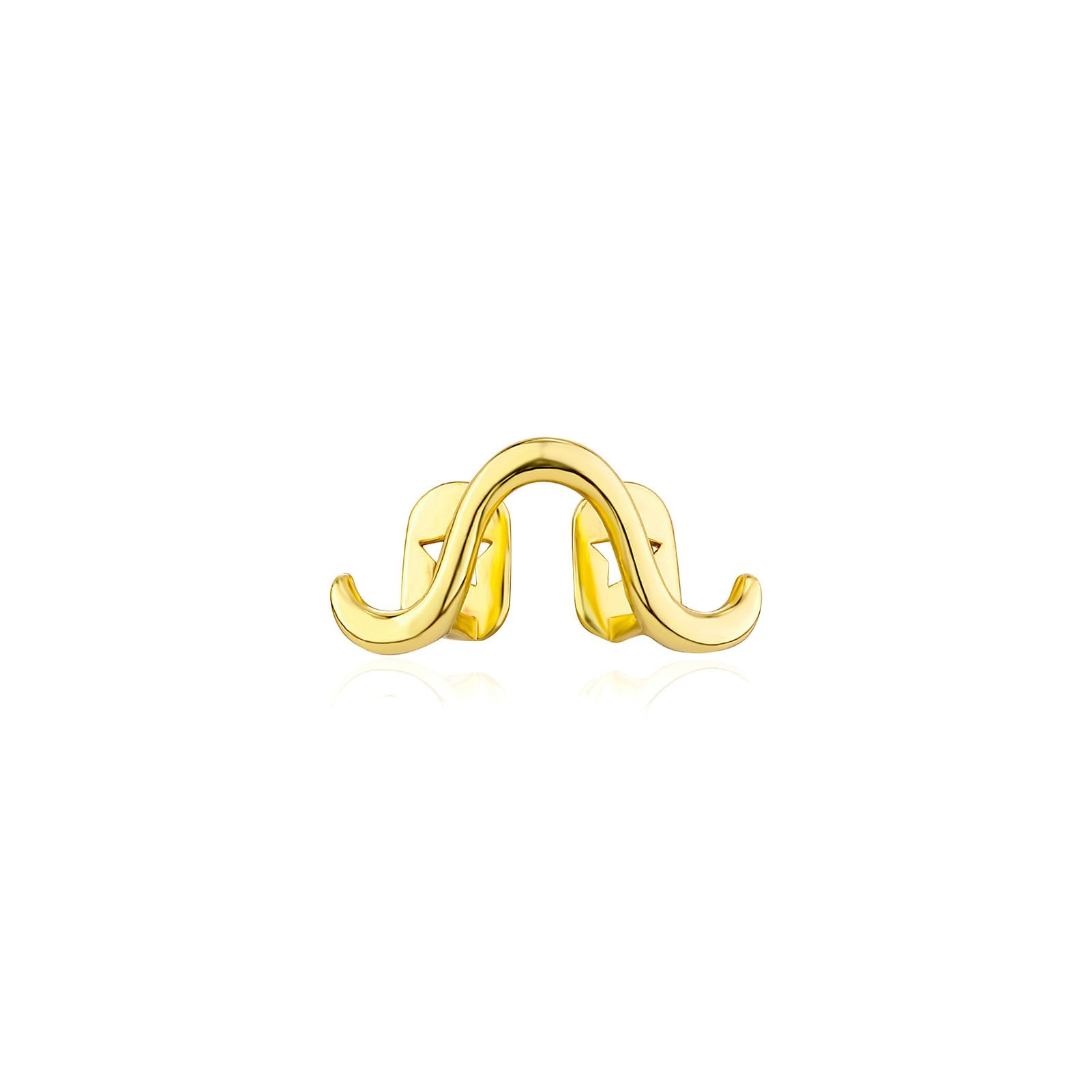 GenericTwisted Wave Gold-plated Smooth Single Gold Grillz Tooth Cap for Unisex Accessory