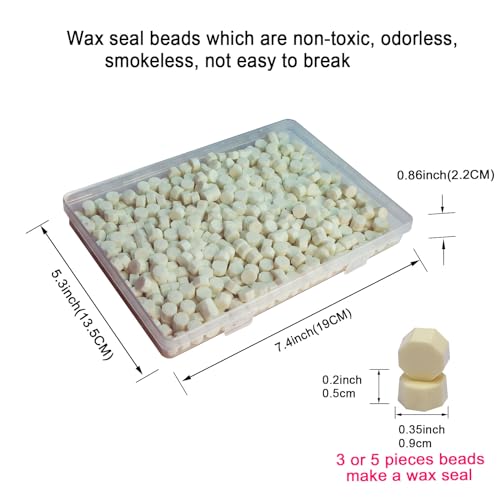 Wax Seal Beads, Tomgenrine 520 PCS Sealing Wax Beads, Sealing Beads for Letter Greeting Cards Wine Sealing Crafts Making Wedding and Party Invitations(Milk White) - Image 2