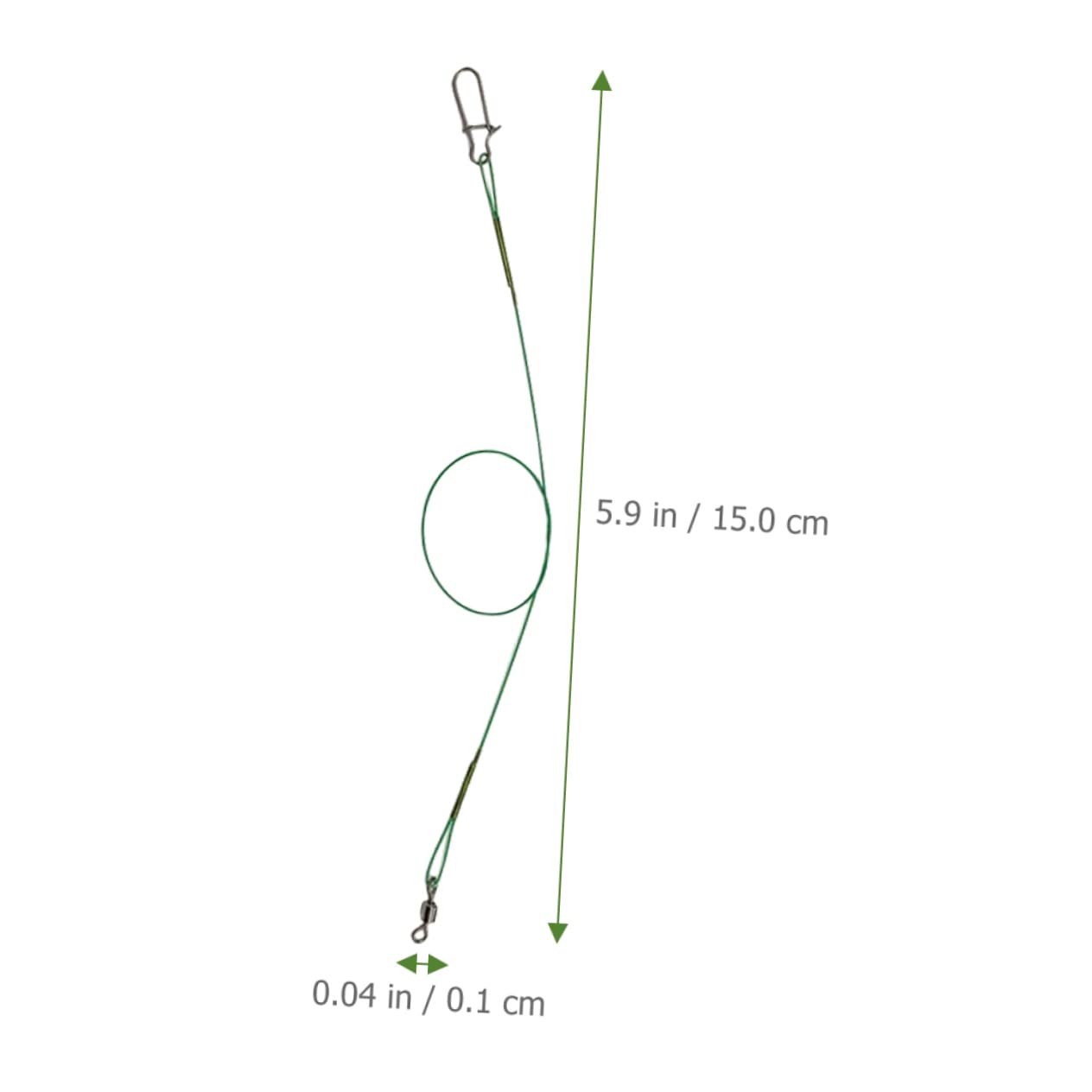 Mikikit 25Pcs Fishing Rotary Leaders Stainless Steel Portable Fishing Wires with Swivel for Freshwater Saltwater Fishing for Anglers Beginners