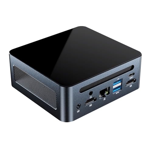 MN55 Mini PC AMD Ryzen 5 5500U(6C/12T, up to 4.0 GHz), Mini Desktop Computer 16GB DDR4-3200M RAM 512GB PCIe SSD, Small Micro Desktop PC Support Wifi6 / BT5.2 / Dual HD, Type-C, USB3.0