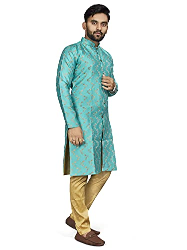 Image of Mens Indo Western Set (Small, T.Blue)