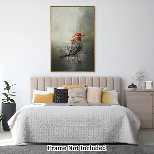 Canvas Prints Wall Art For Home And Office Wall Decoration The Sparrow Canvas Artwork Print Painting Picture Red And Brown Bird Modern Abstract Unframe Wall Art For Living Room Bedroom Kitchen 12X18Inch #TOP4