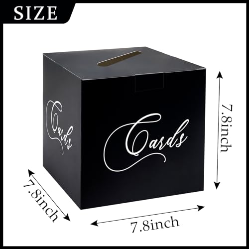 Image of Black and White Card Box Gift Card Box Holder Envelope Box for Wedding Birthday Baby Shower Retirement Party Card Box
