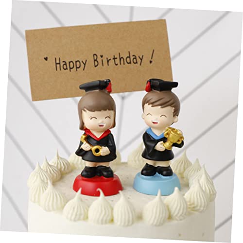 Orfofe Boys And Girls Ornaments Cupcake Topper Cupcake Ornament Cupcake Decorating Resin Doll Tabletop Decor 2022 Congrats Grad Centerpiece Graduation Party Bag Filler Cake Decor Cartoon #TOP2