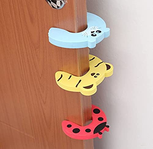 Image of KPNG 2 PCS Different Cartoon Animal Cushion Children Safety Foam Door Stopper Childproof Door Stoppers Curve Shaped Door Stopper (Random, 2)