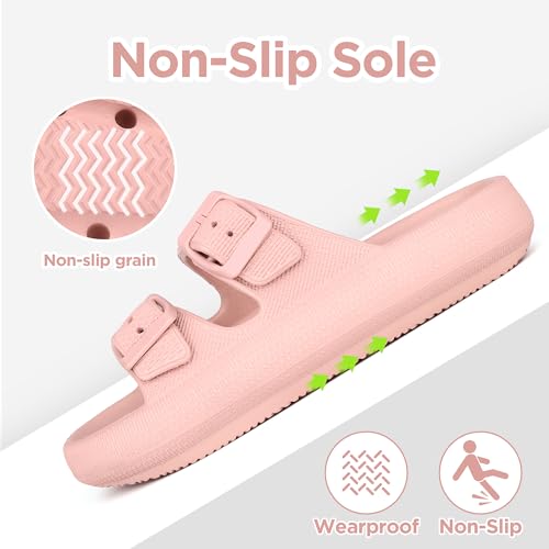Kids Cloud Slides Girls Boys Double Buckle Slip On Sandals Youth Adjustable Flip Flops Summer Soft Pillow Slippers EVA Flat Beach Pool Shower Shoes4
