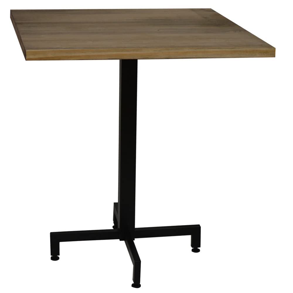 Table bistrot Icub de Pied Central Plateau carré Industriel Vintage 60x60x75h cm Metal Noir