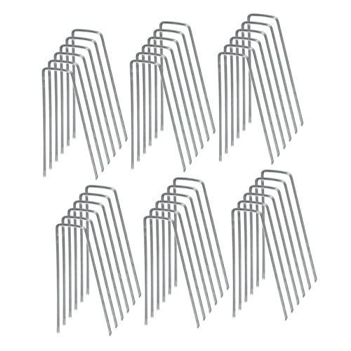 KESYOO 60pcs U Shaped Ground Stakes for Gardening Durable and Heavy Duty Tent Fixing Pins for Securing Artificial Grass and Decorations Galvanized Stakes