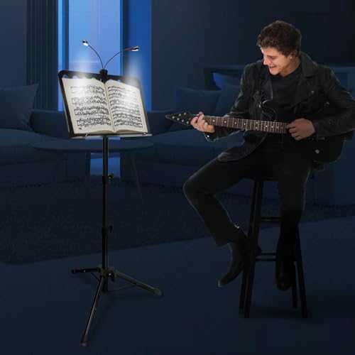 Image of Sheet Music Stand, Music Stand for Sheet Music High Stability, Height Adjustable Music Sheet Stand with Carrying Bag
