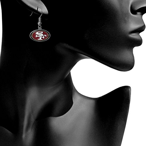 Image of NFL Siskiyou Sports Womens San Francisco 49ers Dangle Earrings One Size Team Color