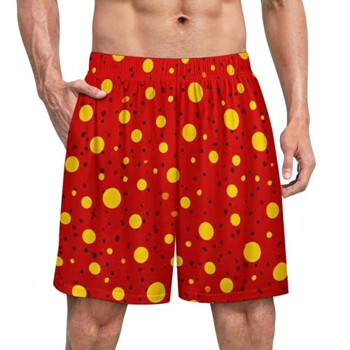 Cheetah Print Pajama Shorts for Men Soft Lounge Bottoms Lightweight Breathable Sleep Shorts with Pockets