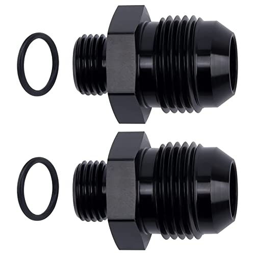 Image of EVIL ENERGY 10AN Flare to 6AN ORB Male Fuel Rail Adapter Fitting Black 2Pcs