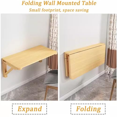Bureau pliable mural pour petits espaces table compacte 80x60cm - 5