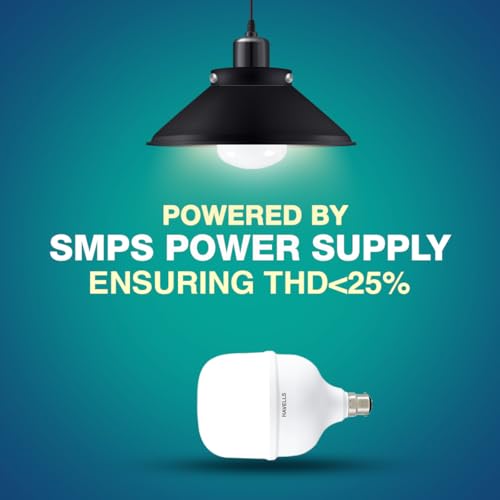 Image of Havells 40W High Wattage Led Bulb | High CRI & High Efficiency | Energy Efficient | Mercury-Free | 4KV Surge Protection | 100 Lumens Per Watt |Cool Day Light (6500K) B22D (Pack Of 4)