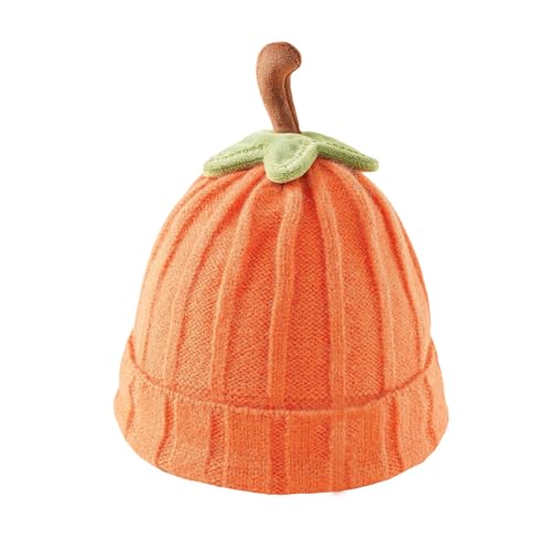 1-5T Baby Knit Pumpkin Beanie Hats for Kids Toddler Boys Girls Winter Warm Halloween Pumpkin Caps (Orange 1-5 Years)