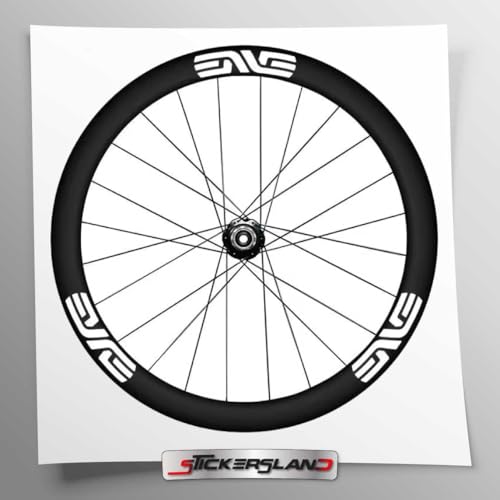 Stickersland Kit adhesivos para bicicleta compatible con llantas SES de 45 mm de vinilo blanco brillante | Juego decorativo impermeable para llantas, casco y cuadro | Resistentes a la intemperie