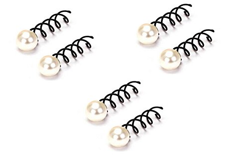6pcs perla espiral Spin tornillo Pin Clip de pelo Twist pasador para pelo para DIY para salón pelo estilo diseñado