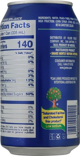 Image of Jumex Peach Juice Nectar - Peach Nectar Made with Fresh Fruit Puree - Fruit Juice Concentrate for Smoothie Mix, Cocktail Mixers & Kids Drinks & Beverages - 11.3oz, 2 Pack Canned Drink